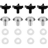 Motorcycle Helmet Visor Screws,Stainless Steel Bolts with Rubber Washers | Four Wheeler Helmet Screw Set with 8 Rubber Sealing Washers Helmet Accessories Universal for Motorbike ATV Helmets