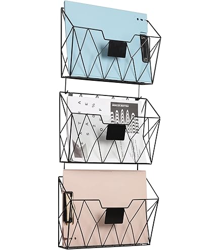Belle Vous Range Document Metal En Maille à 3 Niveaux - Banette De Rangement Bureau A4 - Rangement Documents Bureau Pour Documents/Papiers Pour La Maison, École, Bureau (White