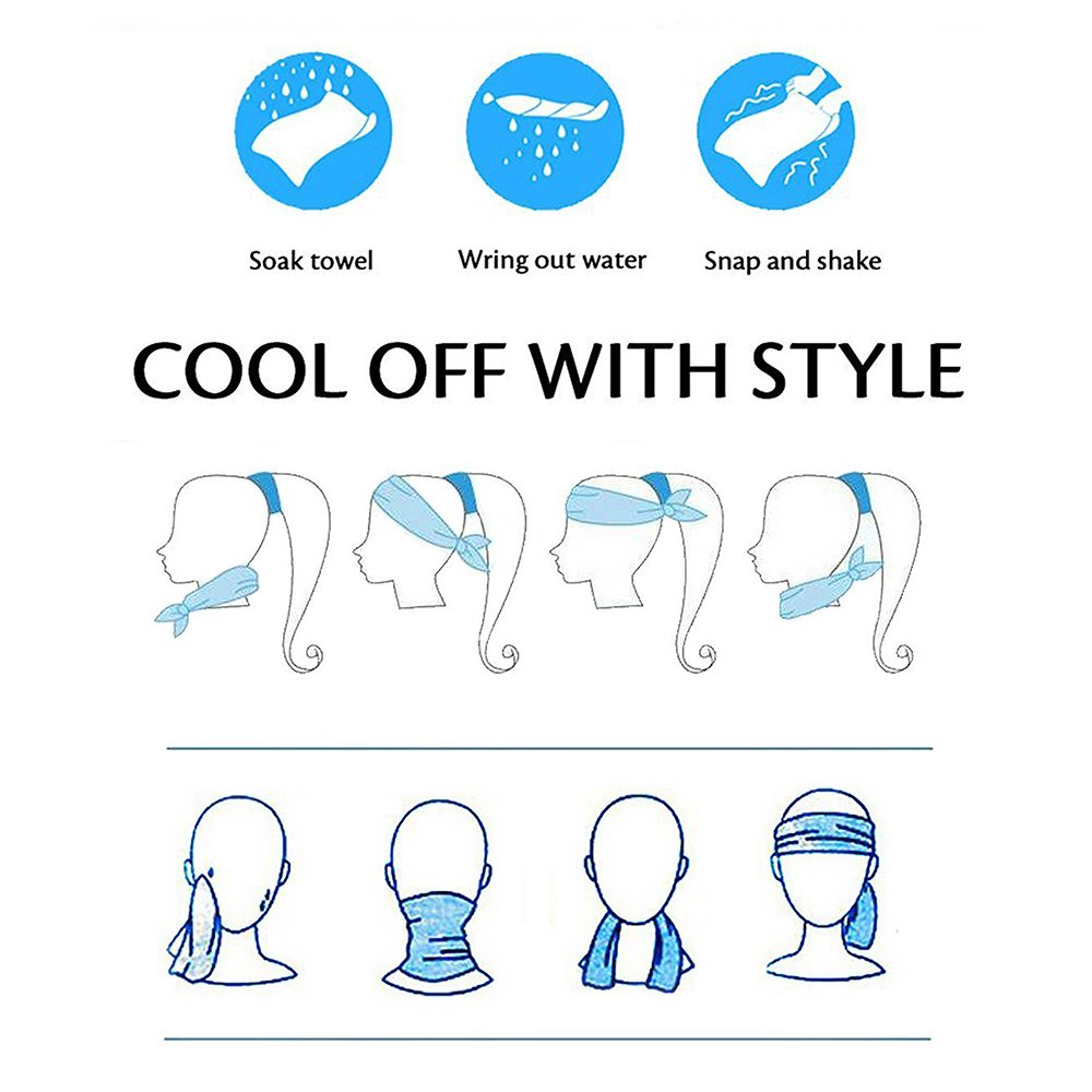 BeGrit Snap Cooling Towel Chilly Ice Cool Bowling Fitness Yoga Towels for Sports Travel Running Biking Hiking Gym Golf Workout Camping Pilates (Pack of 2)