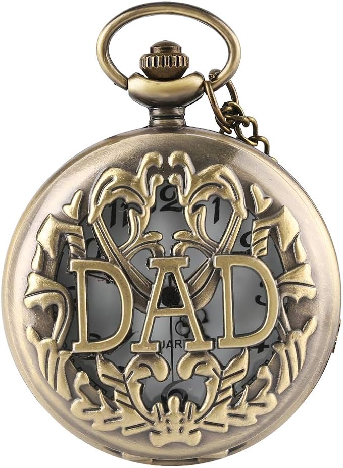 Antique DAD Pocket Watch Hollow Design Gift for Men Father