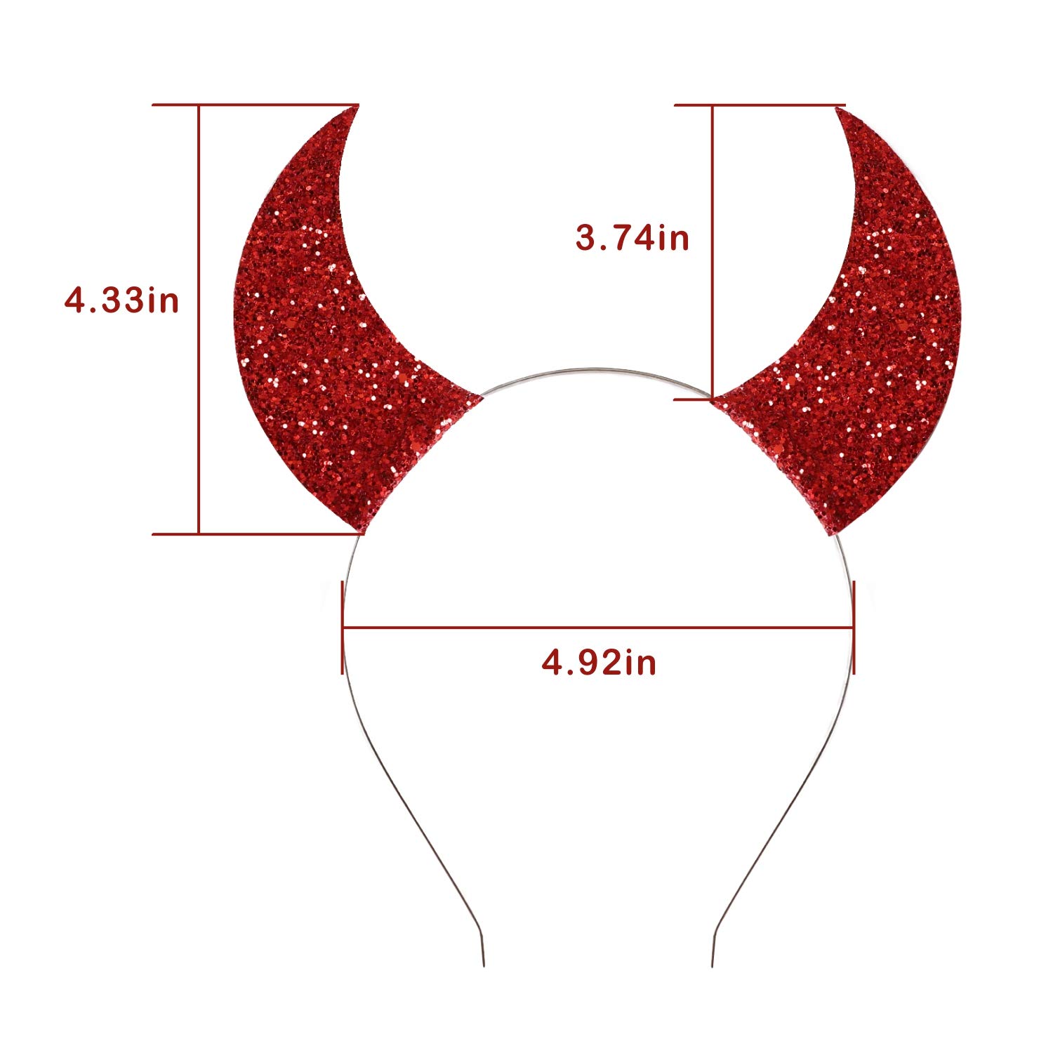 Girls Devil Horns Headband for Halloween (red): Beauty