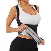 NINGMI Sauna Vest for Women Sweat Tank Top Sauna Suit Workout T Shirt Waist Trainer Body Shaper Exercise Gym