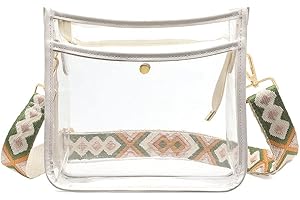 DIOMO Clear Crossbody Bag Stadium Approved for Women, Clear Purse with Removable Strap for Concert Sports Events Festivals