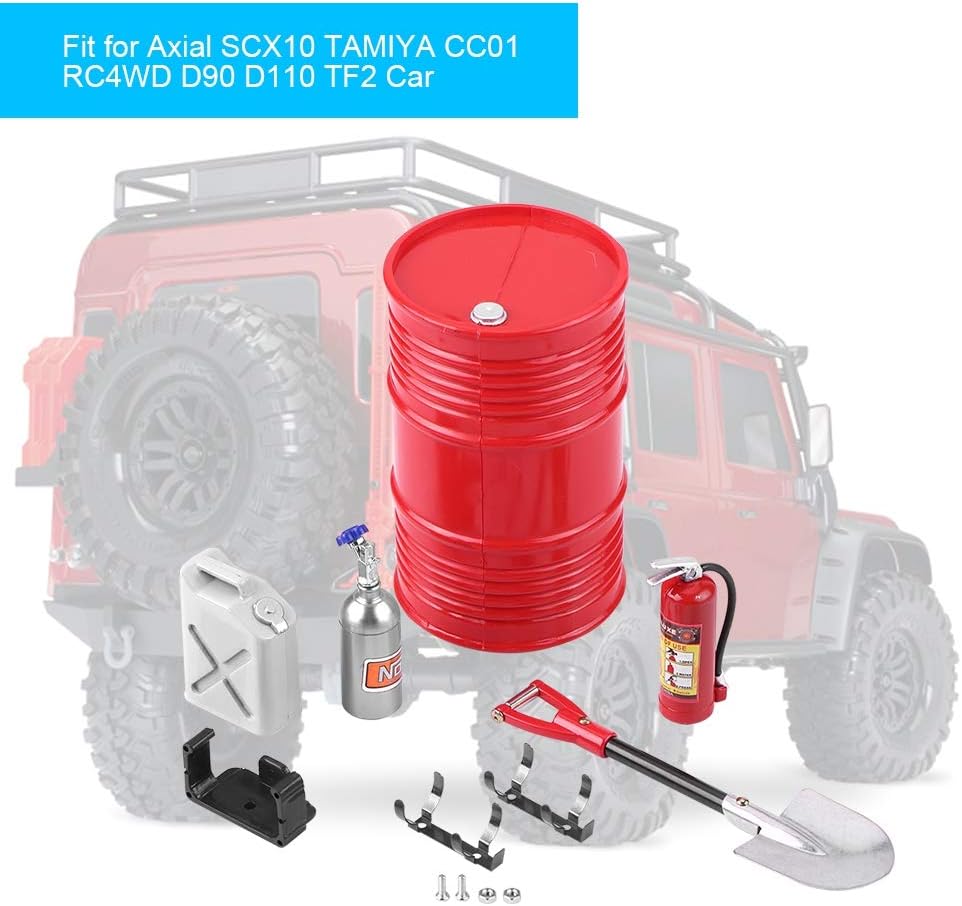 Crawler Tool, RC Crawler Accessory Mini Decor Simulation Tool Part RC Set of Oil Tank Fire Extinguisher Set(C - Image 5