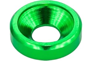 LAGEFEFE [60PCS] M3 Finishing Countersunk Washers, Anodized Aluminum Alloy, Head Washers Gaskets Cup Shim for Screw RC/FPV/PC/Drone/Mechanical Accessories Parts, Green