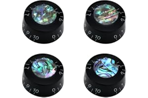 Metallor Electric Guitar Top Hat Knobs Speed Volume Tone Control Knobs Compatible with Les Paul LP Style Electric Guitar Parts Replacement Set of 4Pcs Abalone Round.
