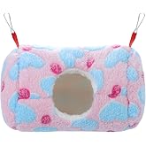 Wontee Hamster Hammock Warm Bed House Small Animal Hideout for Hamsters Gerbil Young Rat Mouse (Pink)