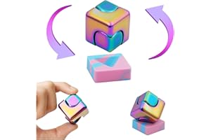 SAMILALAGO Desk-Fidget-Toys Spinner-Cube: Cool-Gadgets Metal Kinetic-Desk-Toys Office EDC-Toy with Silicone Base, ADHD Tools Cool-Stuff Thing Stress Relief Toy Gift for Kids Children Teens Adults Christmas