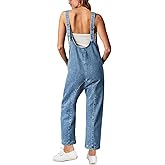GREAIDEA High Roller Denim Jumpsuits for Women Casual Sleeveless Loose Baggy Overalls Jeans Pants Jumpers with Pockets