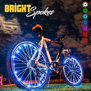 Gear Nation Bright Spokes Premium LED Bike Wheel Lights – 7 Colors in 1 – USB Rechargeable Battery – Strong Silicone…