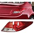Tsomony For 2012 2013 2014 Hyundai Accent Sedan Halogen Tail Light Rear Lamp Passenger Side Replacement Clear&Red Lens (Right Side)