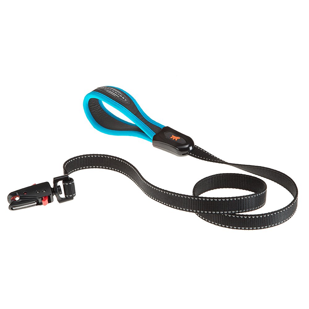 Ferplast ERGOFLUO G Dog Lead - MATIC Automatic Closure Technology - Soft Padding - Reflective & Anti-Abrasion - Extra-Resistant Seams - Italian Design - 120 x 2 cm, Blue