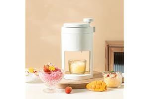 QUHUOYAO Stainless Steel Ice Crusher With Glass Tray and Mold - Spring Loaded, Removable for Cleaning - Home and Commercial U