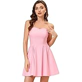 Allegra K Women's Sexy Tube Strapless Dress Sweetheart Neckline Off Shoulder Cocktail Party Mini Short Dresses