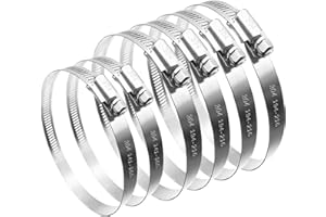 maierke 6PCS Adjustable 304 Stainless Steel Duct Clamps Hose Clamp,8 Inch and 6 Inch Pipe Clamp Air Ducting Clamp(5.55"-6.5"/141-165mm and 7.64"-8.5"/194-216mm)
