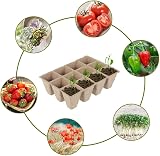ATopoler 6Pcs 12-Grid Biodegradable Seedling Trays Plant Fibre Pots for Veg view 8