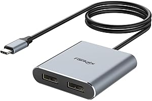 fairikabe USB C to Dual DisplayPort MST Hub Splitter, Dual 4K 60Hz USB Type C to 2X DisplayPort 1.2 Adapter for Windows Laptop PC, Compatible with Thunderbolt 3…