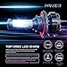 NINEO H13 LED Headlight Bulbs, CREE Chips, 9008 Hi/Lo beam Cool White Conversion Kit 6000K 7,200Lm - 3 Yr Warranty
