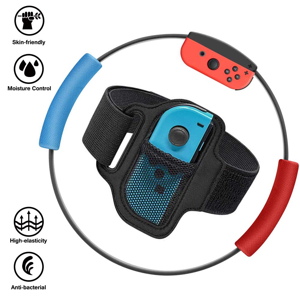GALGO Ring-Con Grips and Leg Fixing Strap for Nintendo Switch Ring Fit Adventure, Joy-Cons Controller Game Accessories, Ring-Con Adventure Anti-Slip Grips and Adjustable Leg Strap