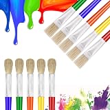 Anezus 10Pcs Chubby Paint Brushes for Kids Round Flat 6 1/4 in Washable Acrylic view 5