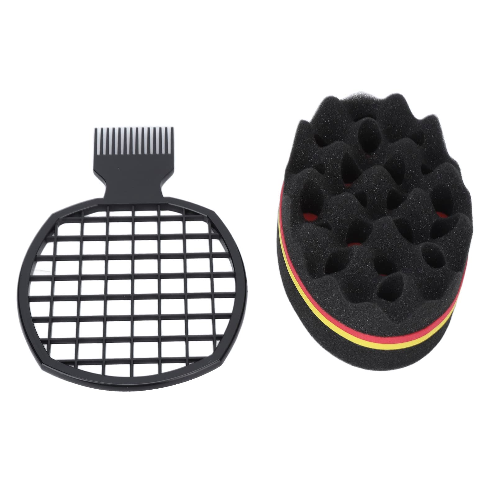 2pcs Afro Twist Hair Comb Set Include 1 X Hair Coils Curl Hair Comb and 1 X Hair Sponge Brush