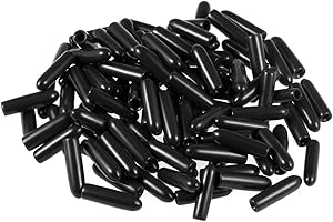 uxcell 100pcs Rubber End Caps 2mm ID Vinyl Round Tube Bolt Cap Cover Screw Thread Protectors Black