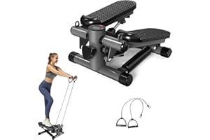 RIVANO Mini Stair Stepper for Home Exercise with LED Display, 330 lbs Capacity, Adjustable Height, Resistance Bands Workouts