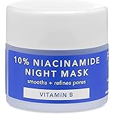 Farmacy Niacinamide Overnight Face Mask - Pore Refining Facial Mask with 10% Niacinamide - Replenishes Moisture Barrier with 3% Panthenol + Blueberry Seed Oil for Soft, Supple Skin (9ml)