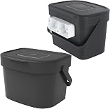 Storm Trading 6L Wall Mount Compost Caddy with Carbon Filter Black view 6
