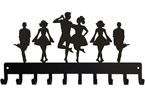 THE METAL PEDDLER Irish Dance Troupe with Couple - Sports Medal Hanger Display - 14.5 inches with 10 Hooks - Made in The USA