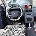 OxGord 21pc Zebra Car Seat Cover, Carpet Floor Mat, Steering Wheel Cover, Shoulder Pad Set - Universal Fit, Truck, SUV, or Van - Snow White