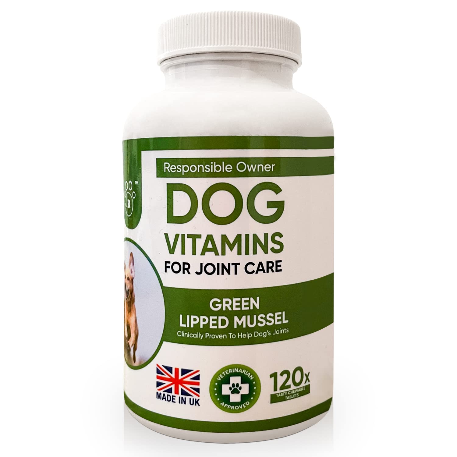Responsible Owner Joint Supplement | High Strength Supplements For Dogs With Stiff Joints | With Green Lipped Mussel & Glucosamine | Clinically Proven | Vet Approved | Made In The UK | 120 Tablets