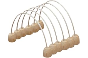 Menolana 6 Pieces Croquet Hoops Arched Wickets with Wooden Base Sturdy Sensory Training for Families Backyard Kids Outdoor In
