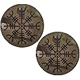 2 PCS AliPlus Viking Aegishjalmur Patches Helm of Awe Patches IR Infrared Reflective Patches Laser Cut Patches Tactical Morale Patch Hook and Loop(Round)