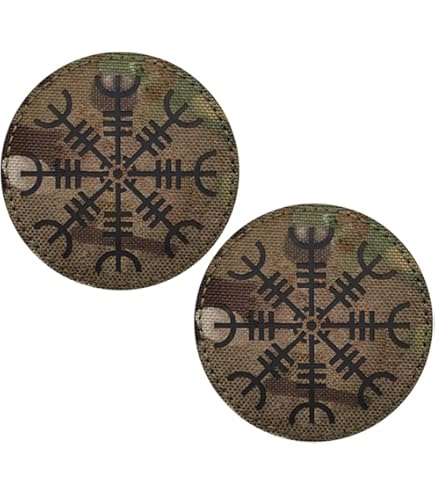Multicam Aegishjalmur Helm of Awe Viking Norse Runic Heathen Magical Stave Morale Tactical Touch Fastener Patch