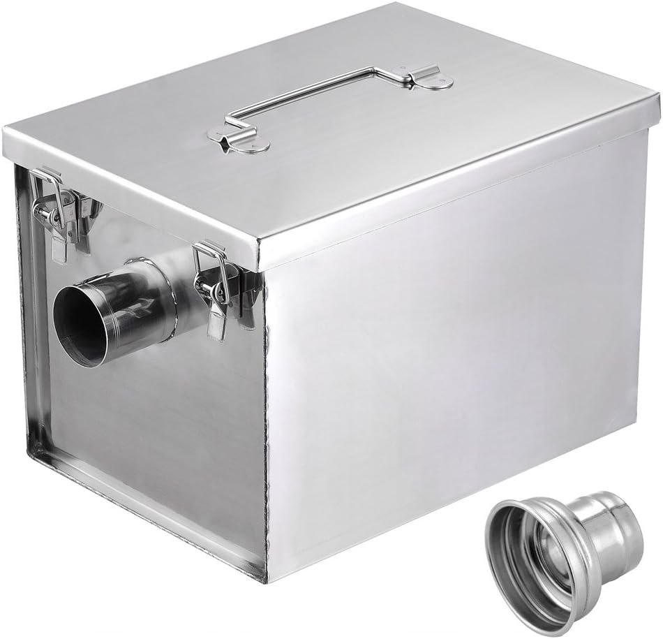 Mageshi Grease Trap Interceptor 8 lbs. Capacity 5 GPM Stainless Steel Removable Cover Acid Resistant Restaurant US Delivery