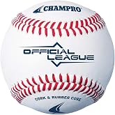 Champro Official League Cork Center C-2 Rubber Core Baseball (White, 9-Inch)