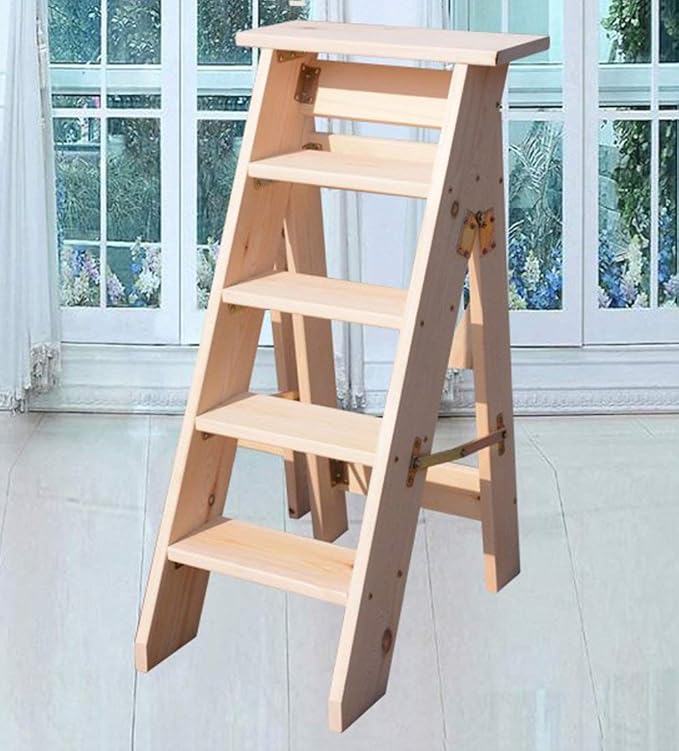 Amazon Co Jp ヘリンボーン折りたたみラダーフルソリッドウッドワンサイドデコレーション家庭用4 5屋根裏階段 色 D サイズ 80cm ホーム キッチン