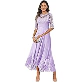Skbue Tea Length Mother of The Bride Dresses with Sleeves Chiffon Lace Appliques Long Formal Evening Gown for Women