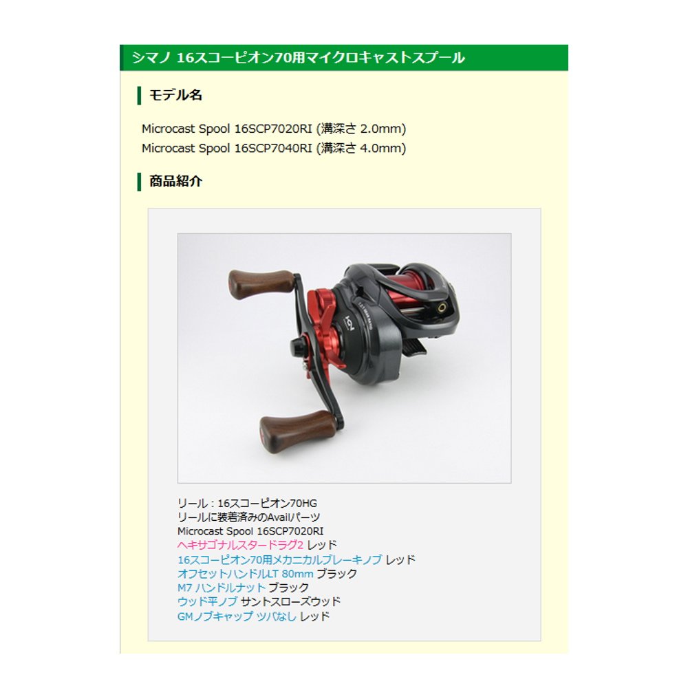 16scp70ri リール レッド Microcast Spool Avail アベイル 溝深さ2 0mm Ms 16scp70ri Red B077hvkfqp ベイトリールパーツ 適切な価格