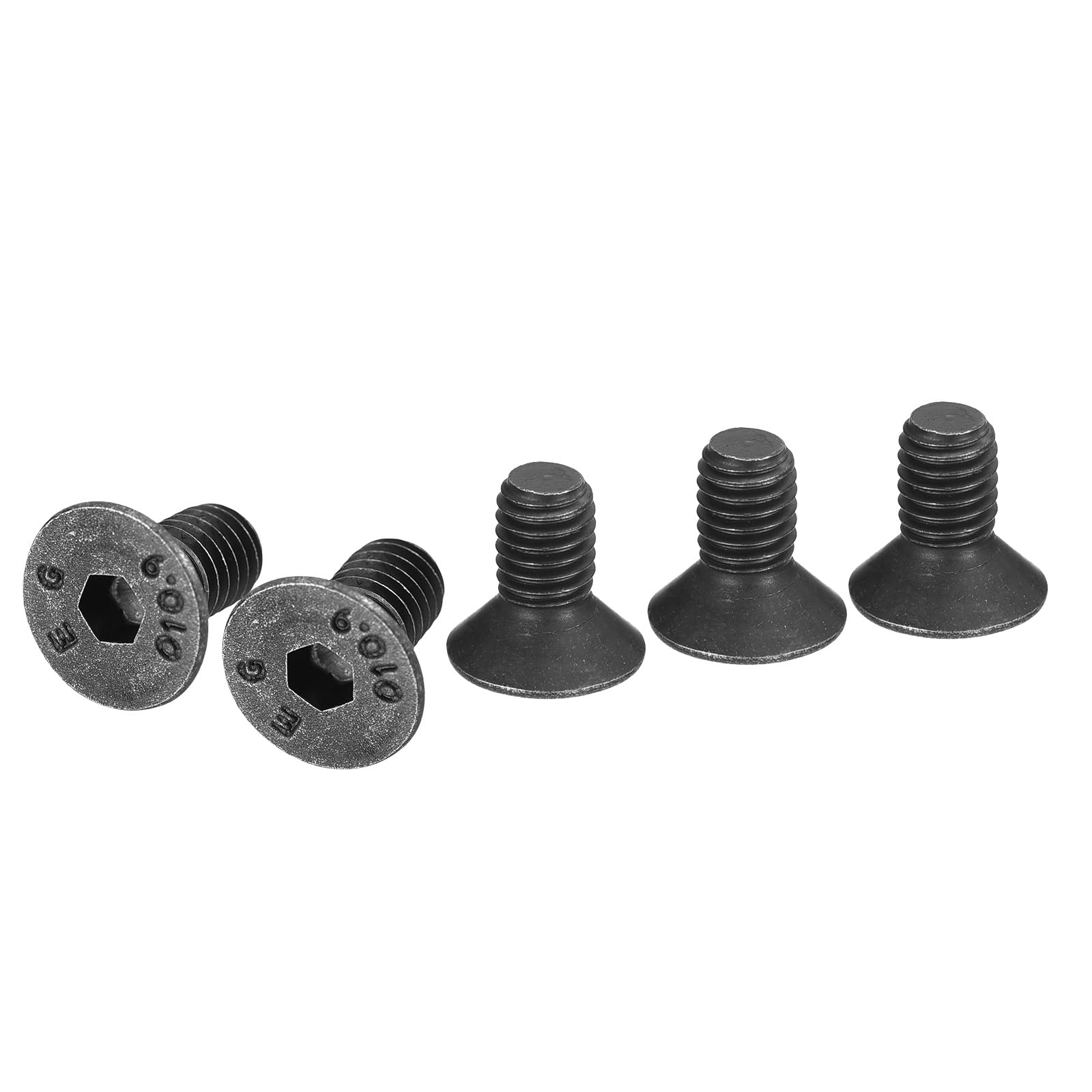 DTGN M5-0.8x10mm Flat Head Socket Cap Screws, 50 Pack Hex Socket Flat Head Screws Carbon Steel Black Oxide, Full Thread, Countersunk Bolts