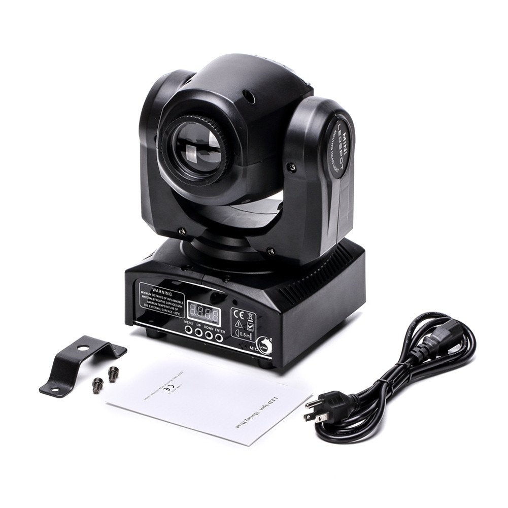 U`King LED Moving Head Light Spot 4 Color Gobos Light 25W DMX with Show KT V Disco DJ Party for Stage Lighting