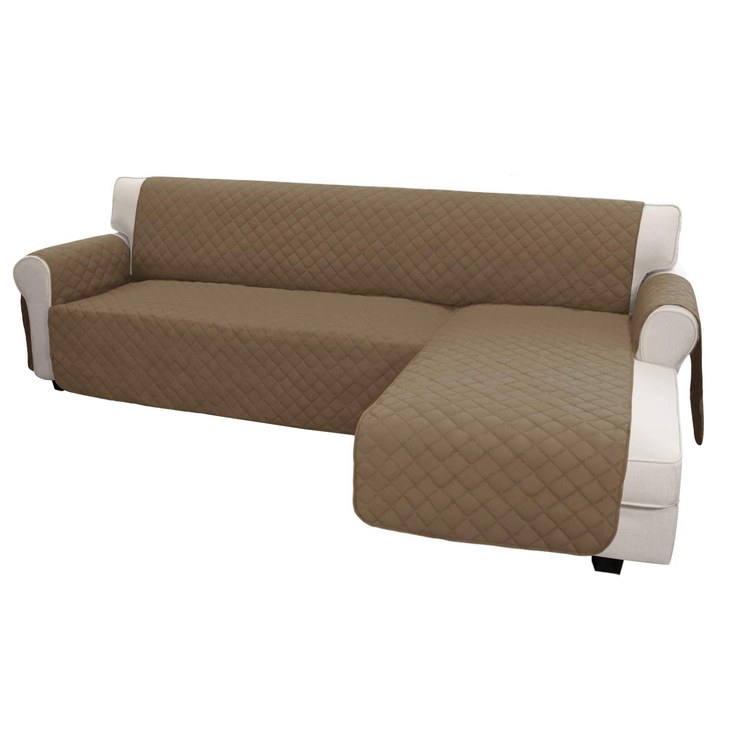 Easy-Going L Shape Sofa Slipcover - Sectional Couch Cover With Chaise Lounge - Reversible Furniture Protector for Pets, Kids, Children, Dogs, Cats (Small, Camel/Camel)OEKO-TEX STANDARD 100