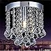 Chandelier Crystal Lighting,Modern Flush Mount Crystal Ceiling Light Fixture,Rain Drop Pendant Ceiling Lamp for Hallway,Dining Room,Bedroom,H7.3 X W7.9