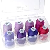 New brothread 100% Mercerized Cotton Threads with Box -8xCandy | Multi-Purpose, Thread Weight 50S/3, 600M(660Y) Each Spool, Used for Quilting, Serger, Sewing and Embroidery