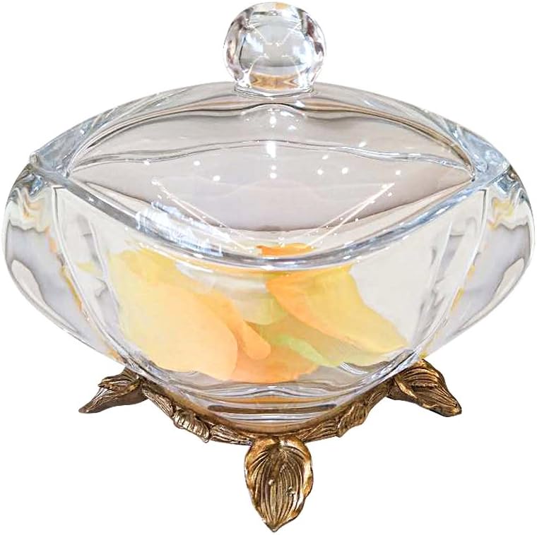 SECINBO Premium Luxury Decorative Candy Box Gift / home decoration of the fine crystal candy box (Pure Copper with Crystal)
