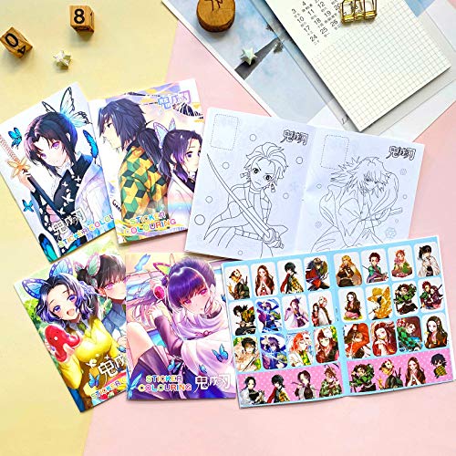 Amazon Co Jp 鬼滅の刃 ぬりえ帖 着色 手描き本 落書きノート 色彩設計 4冊セット 4冊 文房具 オフィス用品