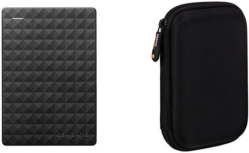 Seagate Expansion 4TB Portable External Hard Drive USB 3.0 (STEA4000400) & AmazonBasics External Hard Drive Case bundle