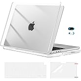 MOSISO Compatible with MacBook Pro 14 inch Case 2026-2021 M5 M4 M3 M2 M1 A3434 A3112 A3185 A3401 A2918 A2992 A2779 A2442, Plastic Hard Shell Case&Keyboard Cover&Screen Film&Webcam Cover, Crystal Clear