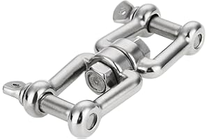 Laorde Double Shackle Swivel for Boat 1/4 inch 5/16 inch 3/8 inch 1/2 inch (4 Size) Marine Grade 316 Stainless Steel Jaw and 